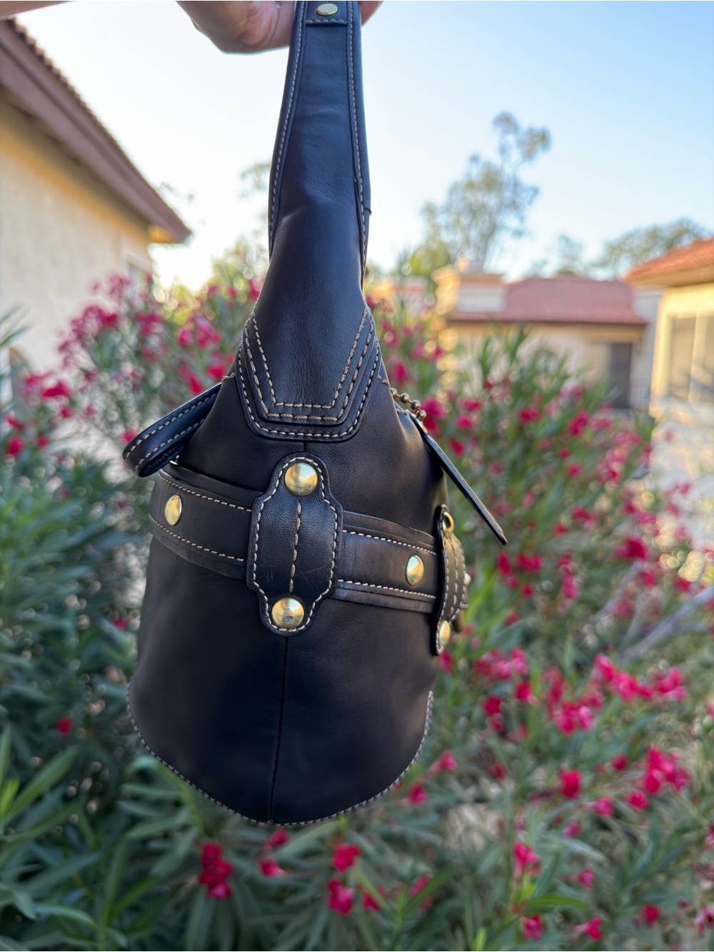 Vintage Grail: Coach Ergo Belted Hobo Bag in Black Leather (Style 11261) - Picture 5 of 12